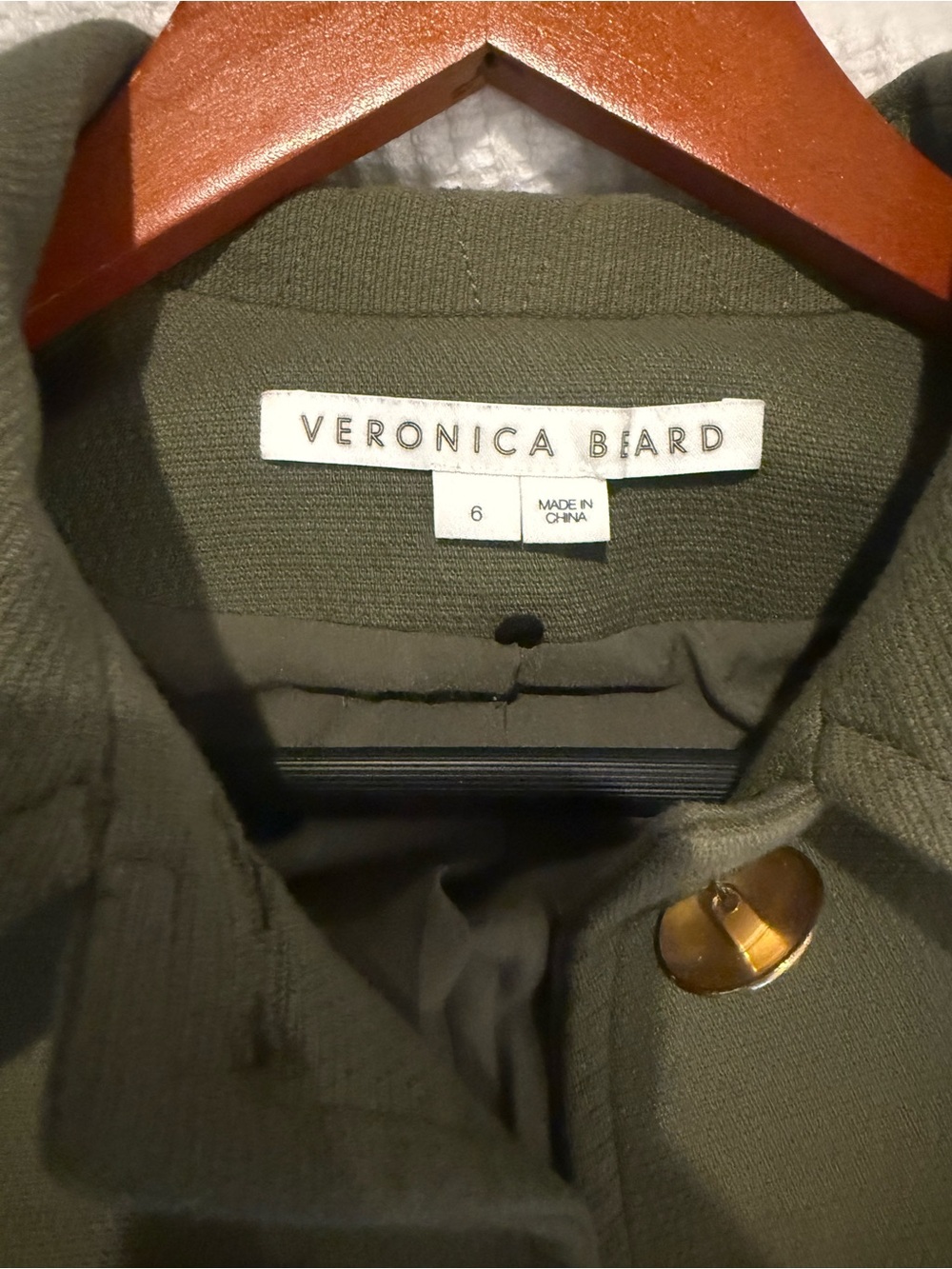 Veronica Beard Olive Utility Jacket with Gold Buttons - Picture 4 of 5
